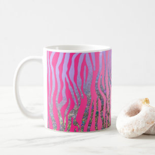 Half Glitter Roze Tijgerprint Koffiemok