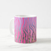 Half Glitter Roze Tijgerprint Koffiemok (Voorkant links)