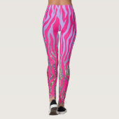 Half Glitter Roze Tijgerprint Leggings (Achterkant)