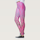 Half Glitter Roze Tijgerprint Leggings (Links)