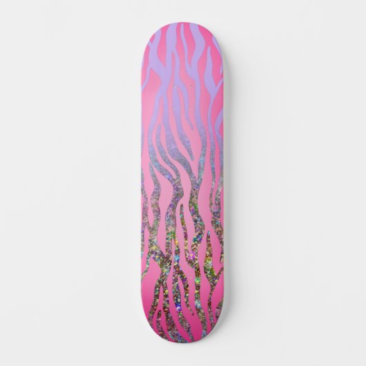 Half Glitter Roze Tijgerprint Persoonlijk Skateboard (Voorkant)