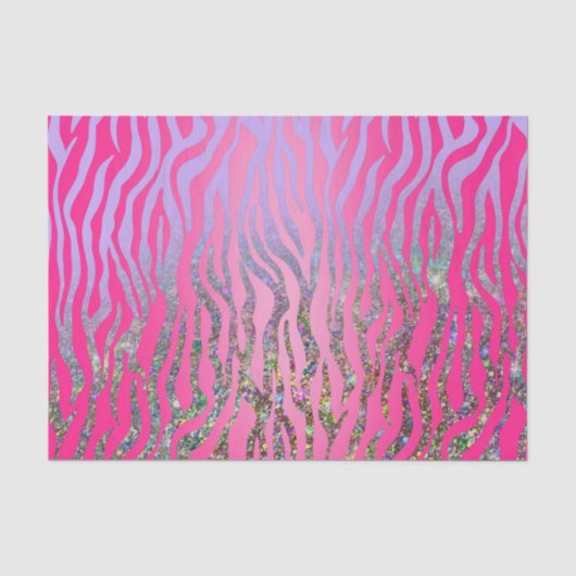 Half Glitter Roze Tijgerprint Tissuepapier (Voorkant)
