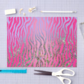 Half Glitter Roze Tijgerprint Tissuepapier (Craft)