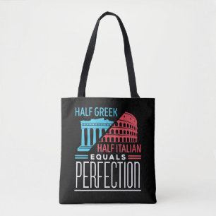 Half Grieks Half Italiaans Gelijke Perfectie Tote Bag