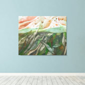 Half groen en half gekleurd botanisch gebladerte canvas afdruk (Insitu (Houten vloer))