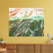 Half groen en half gekleurd botanisch gebladerte canvas afdruk (Insitu (Woonkamer))
