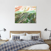 Half groen en half gekleurd botanisch gebladerte canvas afdruk (Insitu (Slaapkamer))