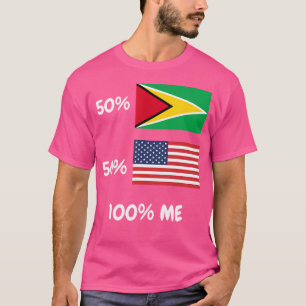 Half Guyana Vlag Half Amerikaans Vlag D T-shirt