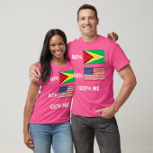 Half Guyana Vlag Half Amerikaans Vlag D T-shirt (Unisex)