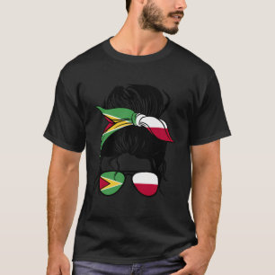 half guyanees half pools mix guyana en polen ro t-shirt