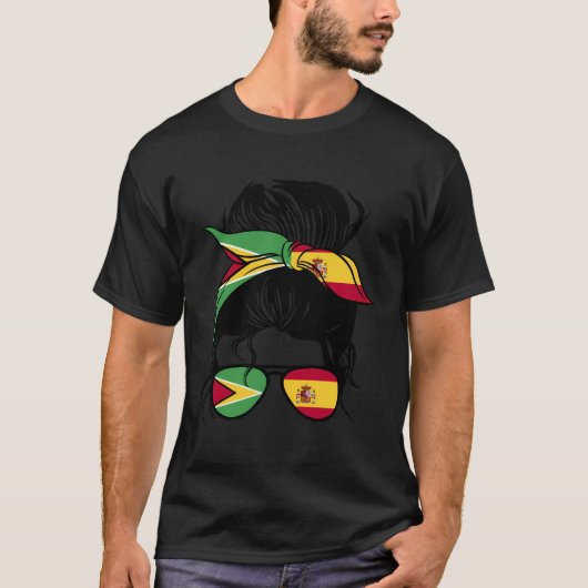 half guyanees half spaans mix guyana en spanje ro t-shirt (Voorkant)