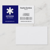 Half & Half (asterisk) - Donkerblauw en Wit Visitekaartje (Voorkant / Achterkant)