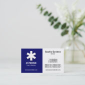 Half & Half (asterisk) - Donkerblauw en Wit Visitekaartje (Staand voorkant)