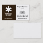 Half & Half (asterisk) - Donkerbruin en wit Visitekaartje (Voorkant / Achterkant)