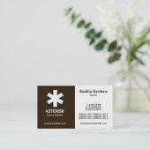 Half & Half (asterisk) - Donkerbruin en wit Visitekaartje (Staand voorkant)