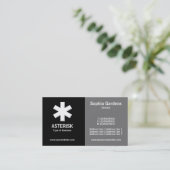 Half & Half (asterisk) - zwart en grijs Visitekaartje (Staand voorkant)