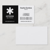 Half & Half (asterisk) - zwart en wit Visitekaartje (Voorkant / Achterkant)