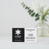 Half & Half (asterisk) - zwart en wit Visitekaartje (Staand voorkant)