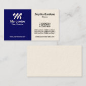 Half & half - Deep Navy Blue (Cream Card) Visitekaartje (Voorkant / Achterkant)