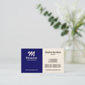 Half & half - Deep Navy Blue (Cream Card) Visitekaartje (Staand voorkant)