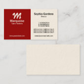 Half & Half - Maroon (Cream Kaart) Visitekaartje (Voorkant / Achterkant)