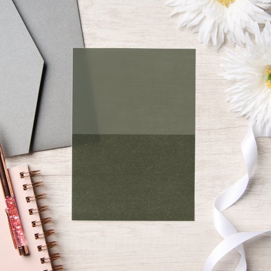Half & Half Moss Green Vellum Overlay – Aanpassen Uitnodigingen (Huwelijk)