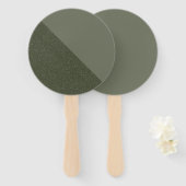 Half & Half Moss Groene Custom Hand Fan Handwaaier (Voorkant en achterkant)