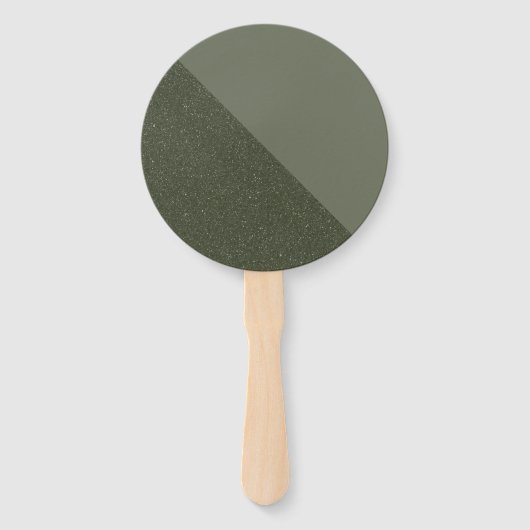Half & Half Moss Groene Custom Hand Fan Handwaaier (Voorkant)