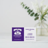 Half & Half (Telefoon) - Deep Paars en Wit Visitekaartje (Staand voorkant)