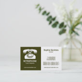Half & Half (Telefoon) - Donkere Olijf groen en wi Visitekaartje (Staand voorkant)