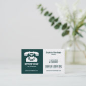 Half & Half (Telefoon) - Donkergroen en wit Visitekaartje (Staand voorkant)