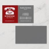 Half & Half (Telefoon) - Maroon en Grijs Visitekaartje (Voorkant / Achterkant)