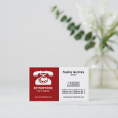 Half & Half (Telefoon) - Maroon en Wit Visitekaartje (Staand voorkant)