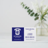 Half & Half (Wallphone) - Donkerblauw en wit Visitekaartje (Staand voorkant)