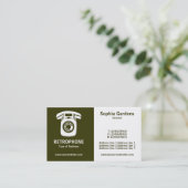 Half & Half (Wallphone) - Donkere OliveGreen en Wh Visitekaartje (Staand voorkant)
