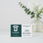 Half & Half (Wallphone) - Donkergroen en wit Visitekaartje (Staand voorkant)