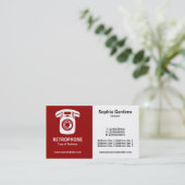 Half & Half (Wallphone) - Maroon en Wit Visitekaartje (Staand voorkant)