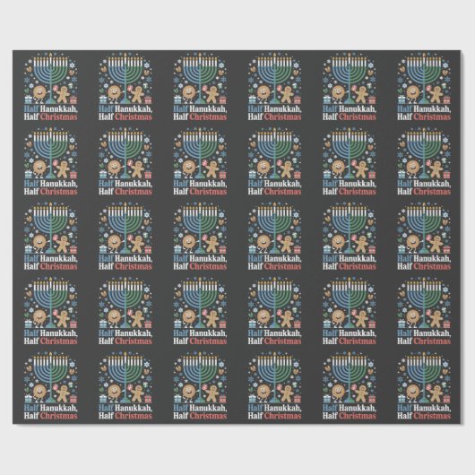 Half Hanukkah Half Kerst Grappige Christmukkah  Cadeaupapier (Vlak)