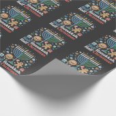 Half Hanukkah Half Kerst Grappige Christmukkah  Cadeaupapier (Hoek)