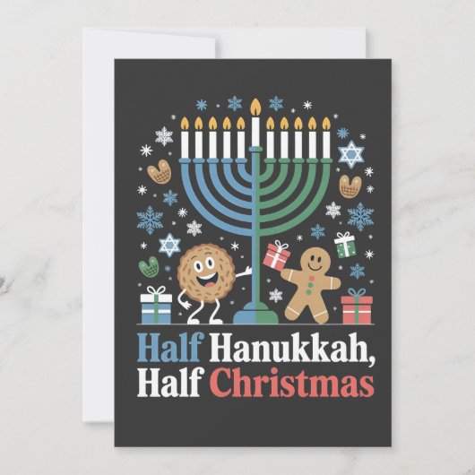 Half Hanukkah Half Kerstmis Funny Christmukkah  Kaart (Voorkant)