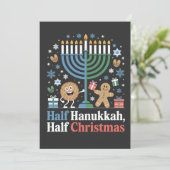Half Hanukkah Half Kerstmis Funny Christmukkah  Kaart (Staand voorkant)