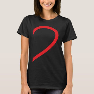 Half hart rechts en zijkant van de liefde t-shirt