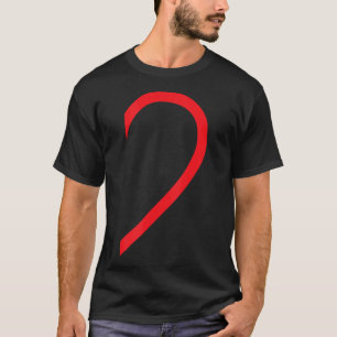 Half hart rechts en zijkant van de liefde t-shirt