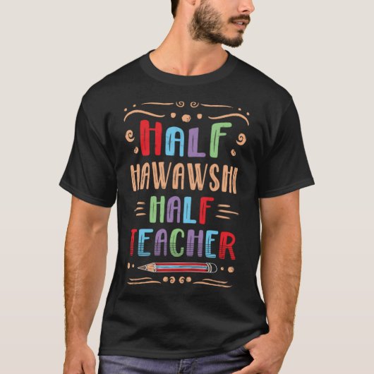 Half Hawawshi Half Leraar Egyptisch Voedsel Foodie T-shirt (Voorkant)
