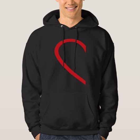 Half Heart Left Hand Side Love Couple Camisa Parej Hoodie (Voorkant)