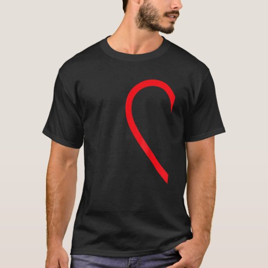 Half Heart Left Hand Side Love Couple Camisa Parej T-shirt (Voorkant)