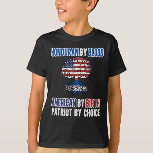 Half-Honduran Half-American Flag Honduras USA T-shirt (Voorkant)