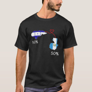 Half Honduras Half Guatemalaanse vlag Kaart Guatem T-shirt