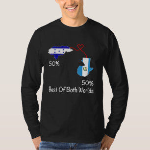 Half Hondurees Half Guatemalteeks Vlag Kaart Guate T-shirt