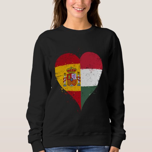 Half Hongaars Half Spaans A Hongarije Spanje Vlag Trui (Voorkant)